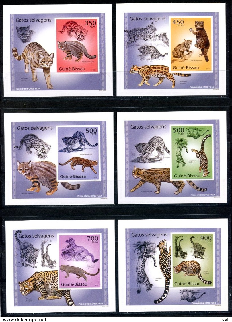 Guinea-Bissau, 2010. Wild Cats (Deluxe Cardboard Blocks) - Andere & Zonder Classificatie