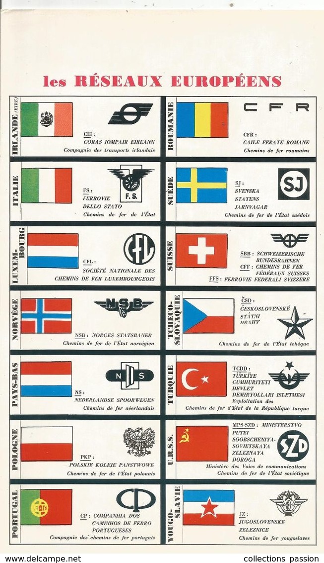 Chemin De Fer , LES RESEAUX EUROPEENS , Ed. LA VIE DU RAIL ,frais Fr : 1.65 E - Chemin De Fer