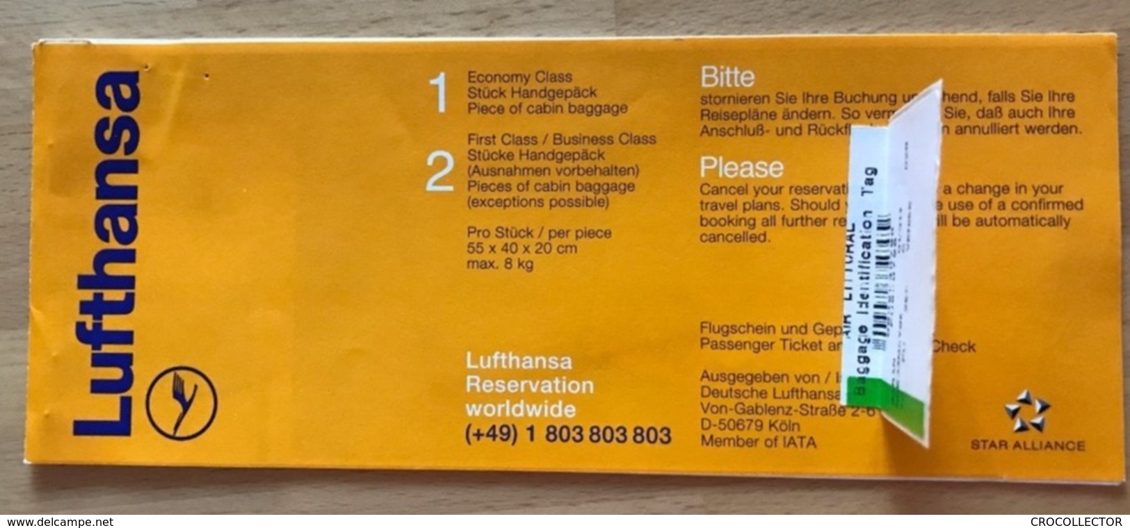 LUFTHANSA TICKET 30.APR98  VENICE NICE VENICE - Tickets