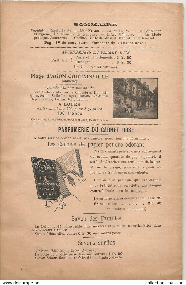 Revue , Mensuel N° 7 ,20 Juillet 1903 , LE CARNET ROSE ,16 Pages ,5 Scans  ,frais Fr : 2.55 E - 1900 - 1949