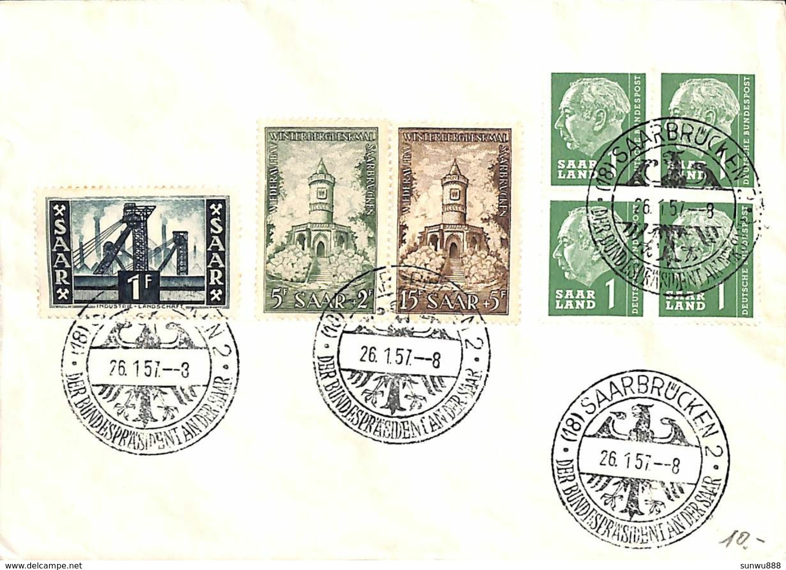 Saar Saarland 1957 Bloc  (prix Fixe Fixed Price) - Airmail