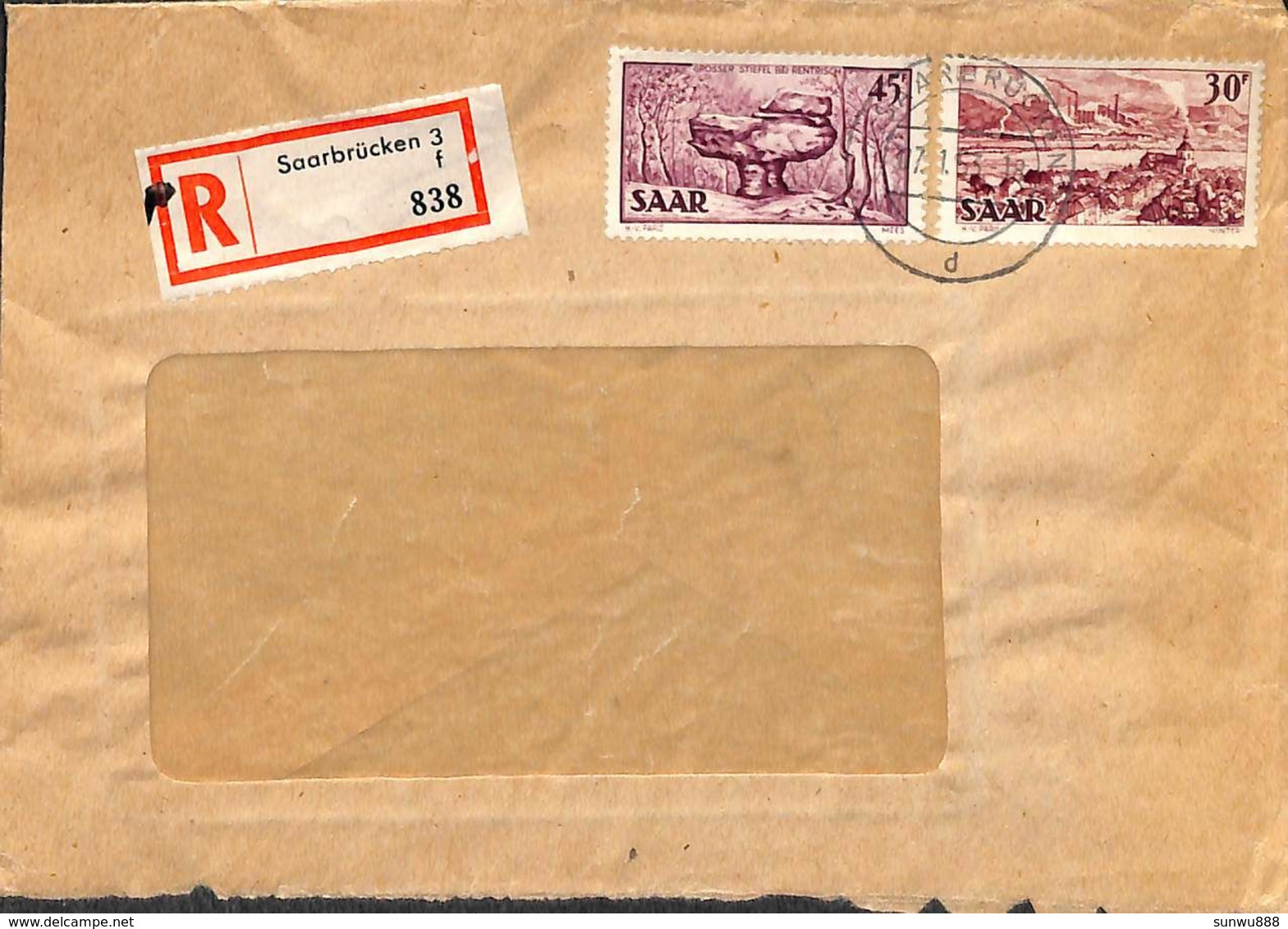 Saar Saarland Registered Mail Saarbrücken 1953  (prix Fixe Fixed Price) - Airmail