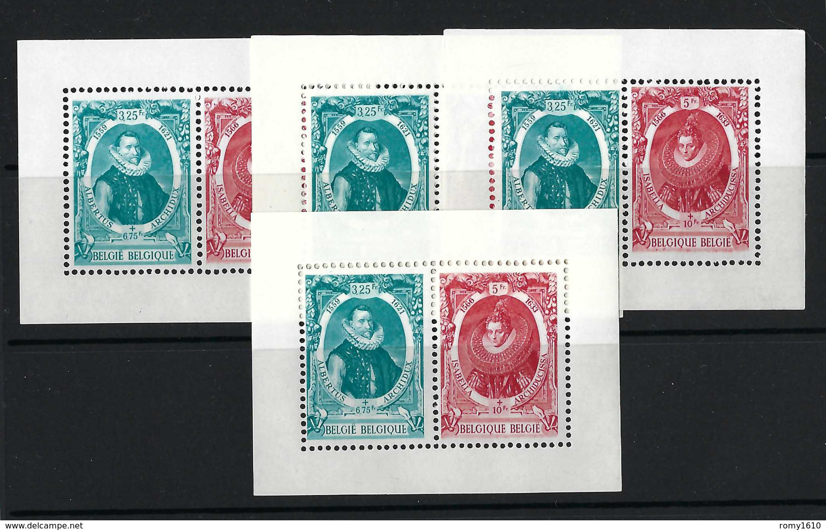 BELGIQUE: Lot De 4 Blocs  BF N°17** Neufs, Impeccables. - 1924-1960