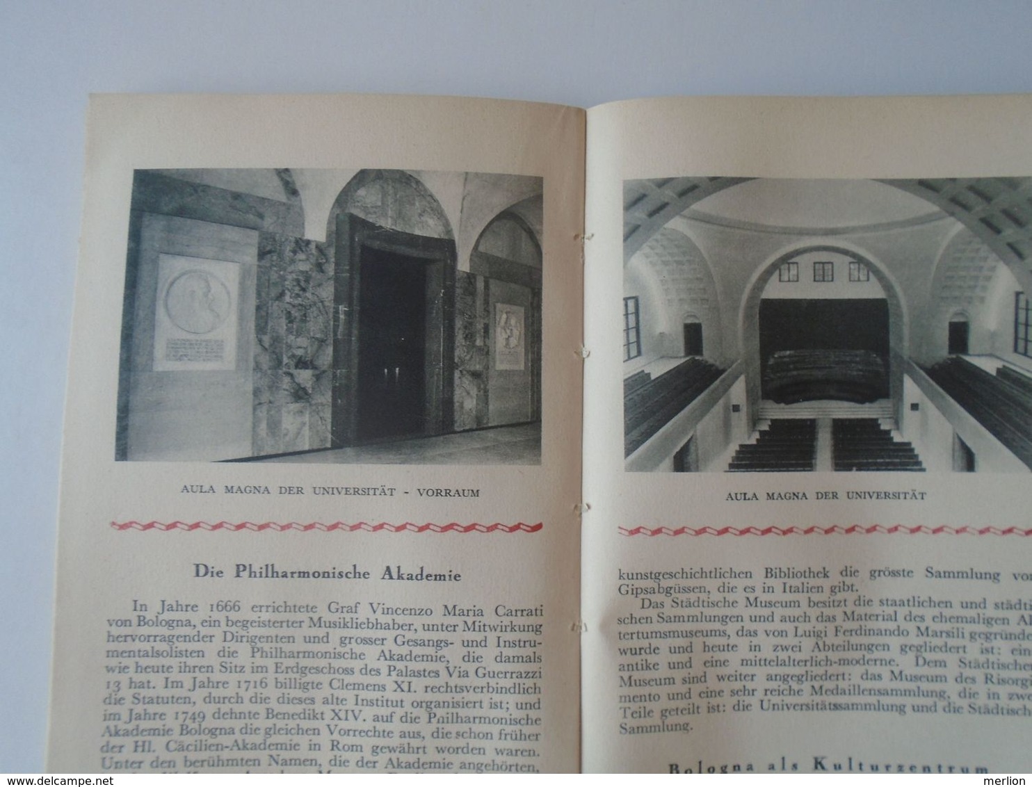 ZA296.1   Alma Mater Studiorum - Die Universität von BOLOGNA 1937- Italia Bologna University advertising booklet