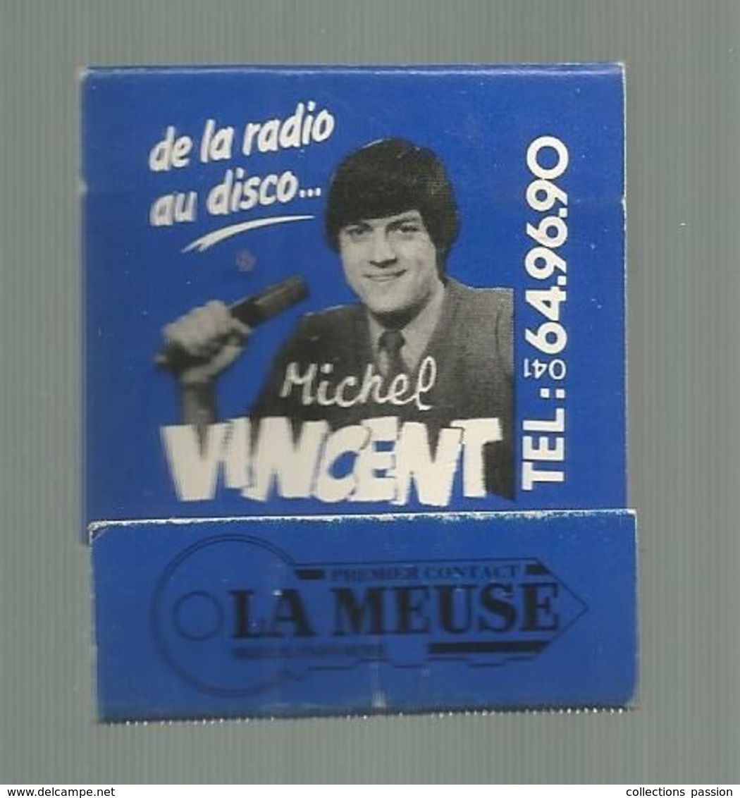 Boite D'allumettes , Pochette, Michel Vincent , De La Radio Au Disco , Journal LA MEUSE, 2 Scans - Matchboxes