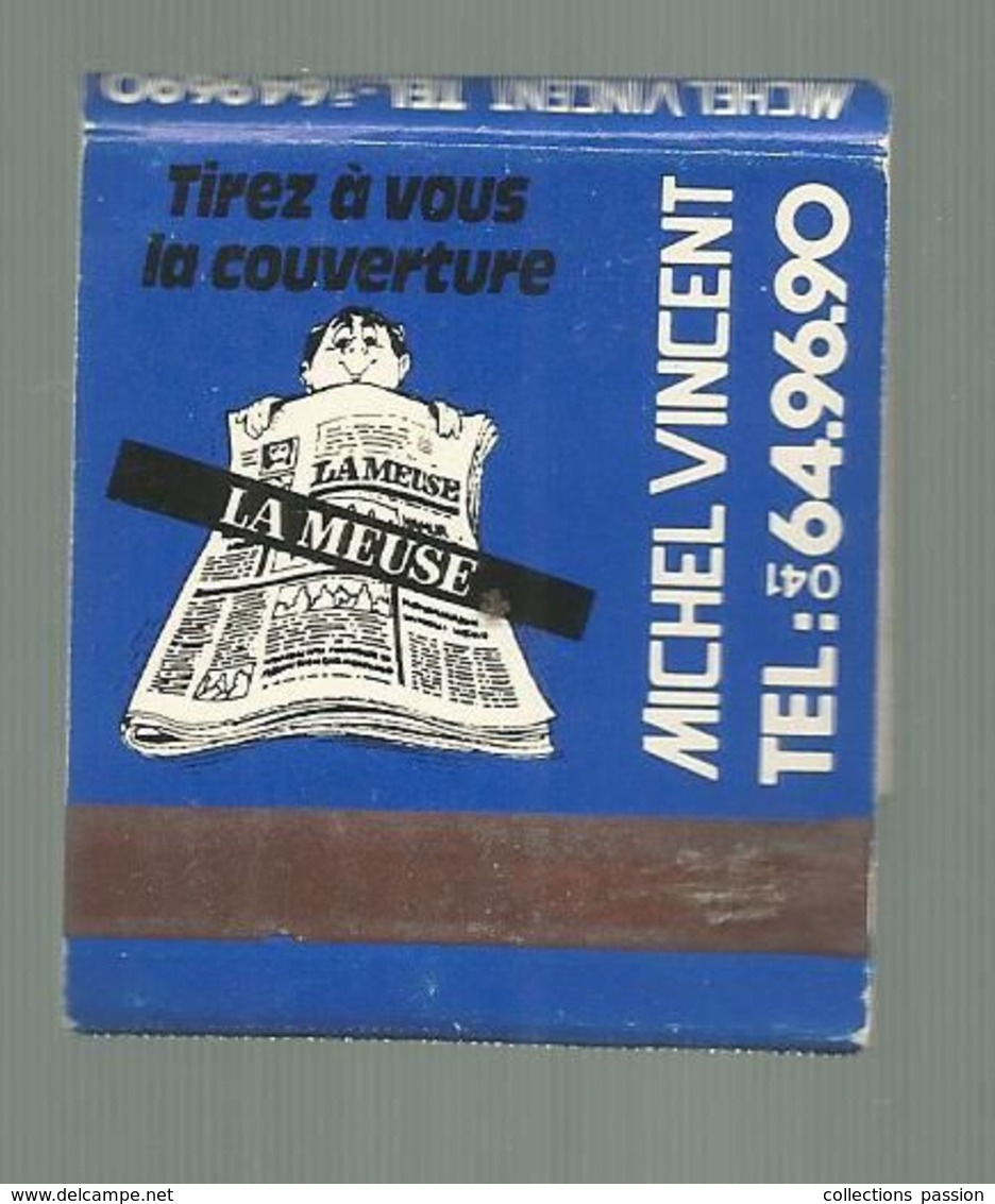 Boite D'allumettes , Pochette, Michel Vincent , De La Radio Au Disco , Journal LA MEUSE, 2 Scans - Matchboxes