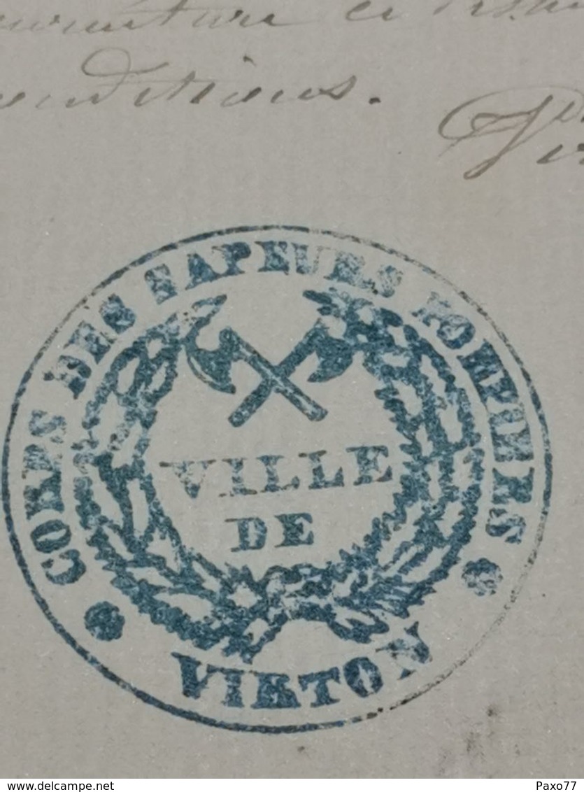 Lettre Avec Cachet Pompiers Ville De Virton 1859 - Sonstige & Ohne Zuordnung