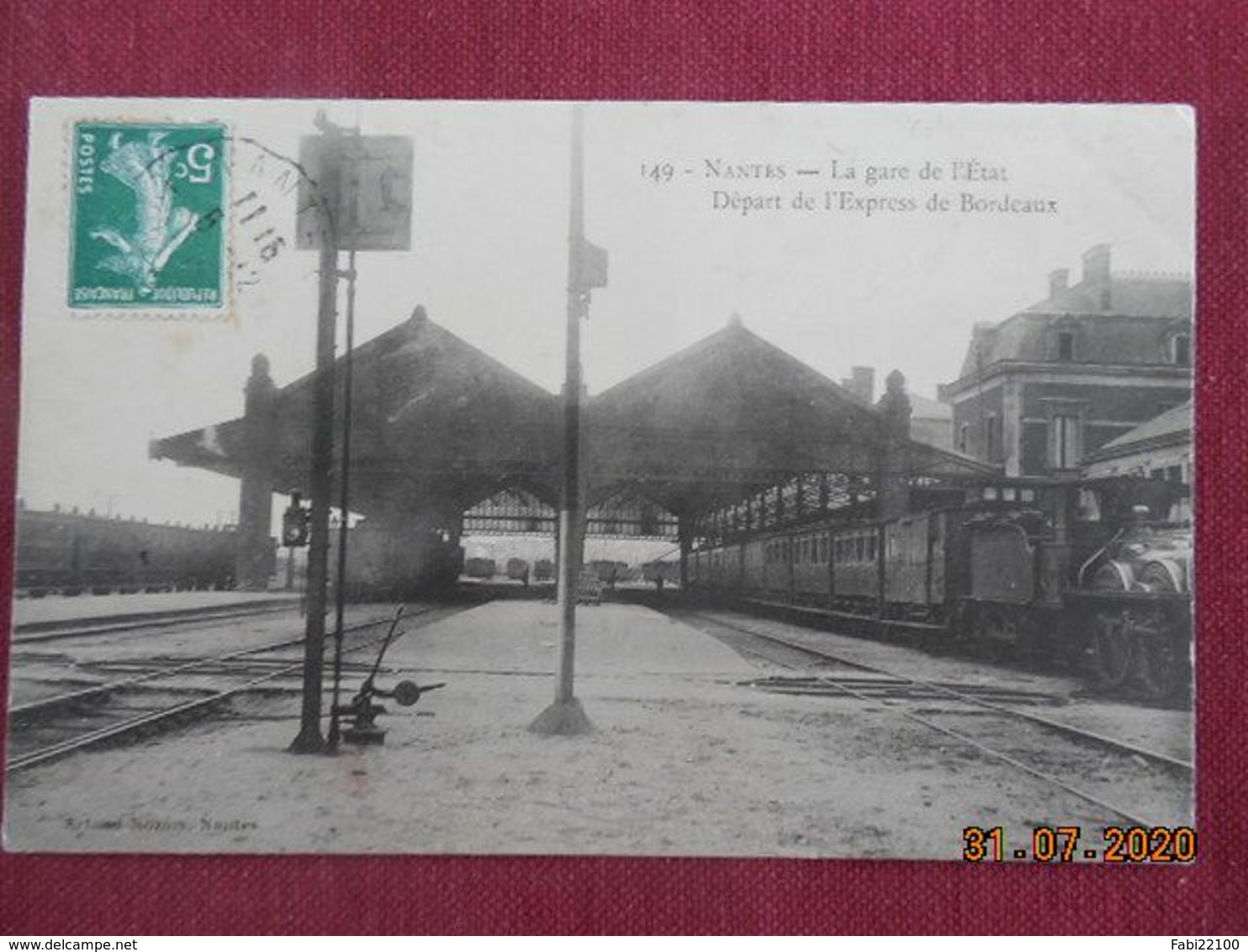 CPA - Nantes - La Gare De L'Etat - Départ De L'Express De Bordeaux - Nantes