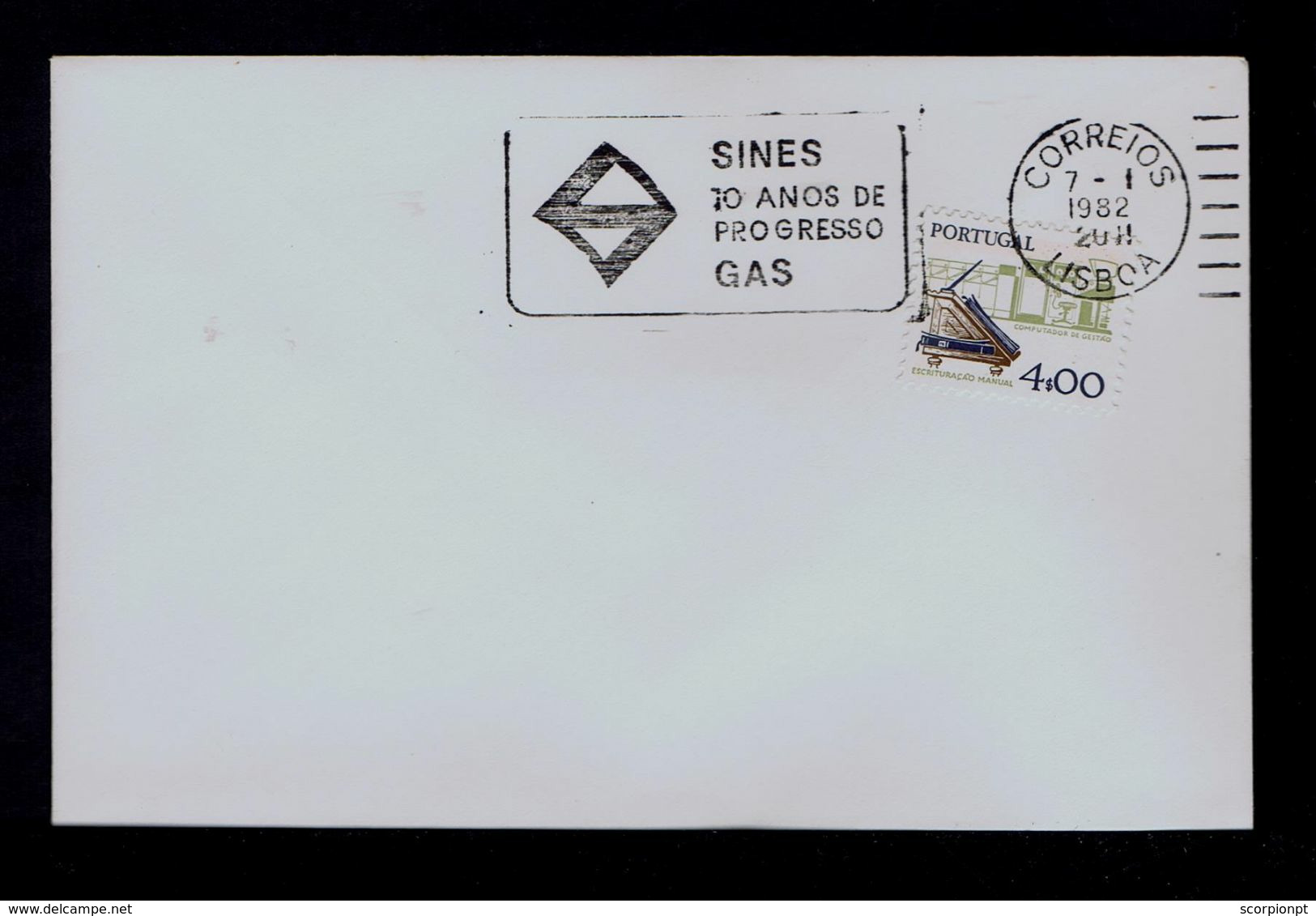 Sciences Energies GAS "GAZ 10 Years Progress In SINES City" Portugal 1982 Slogam Pmk Sp6983 - Gas