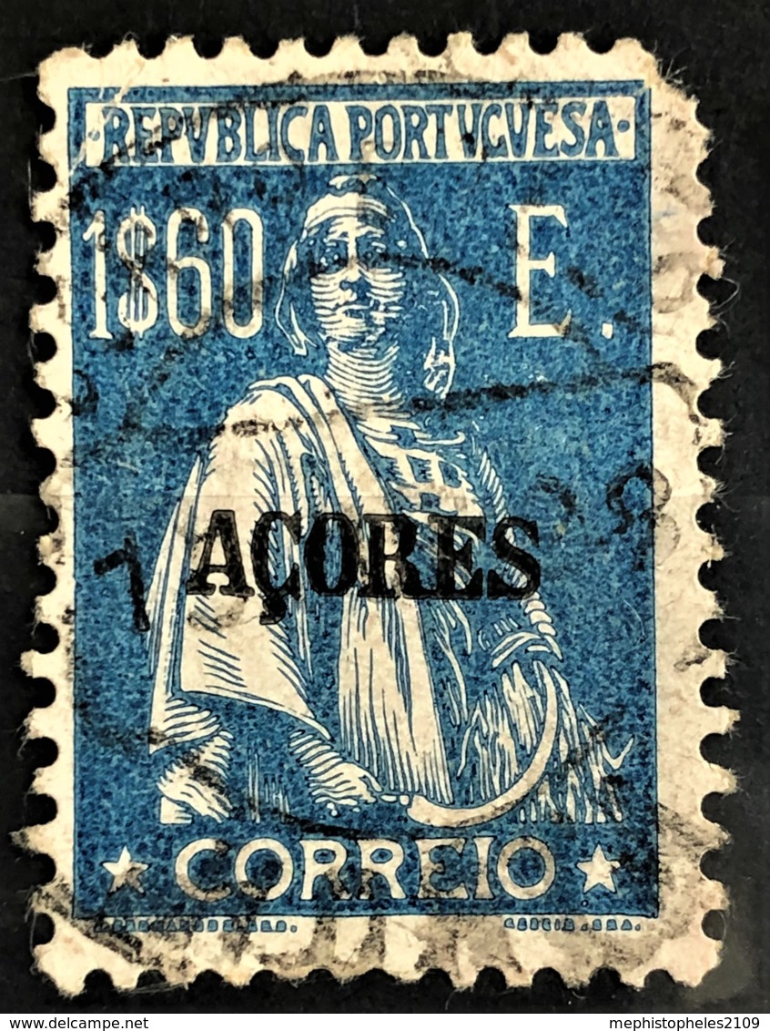 AZORES 1925 - Canceled - Sc# 237D - 1,60€ - Damaged On Upper Right Corner - Azores