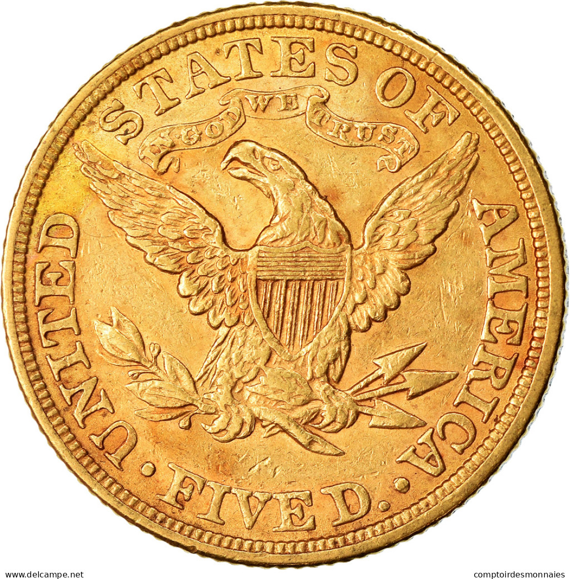 Monnaie, États-Unis, Coronet Head, $5, Half Eagle, 1881, U.S. Mint - 5$ - Half Eagles - 1866-1908: Coronet Head (Testa Coronata)