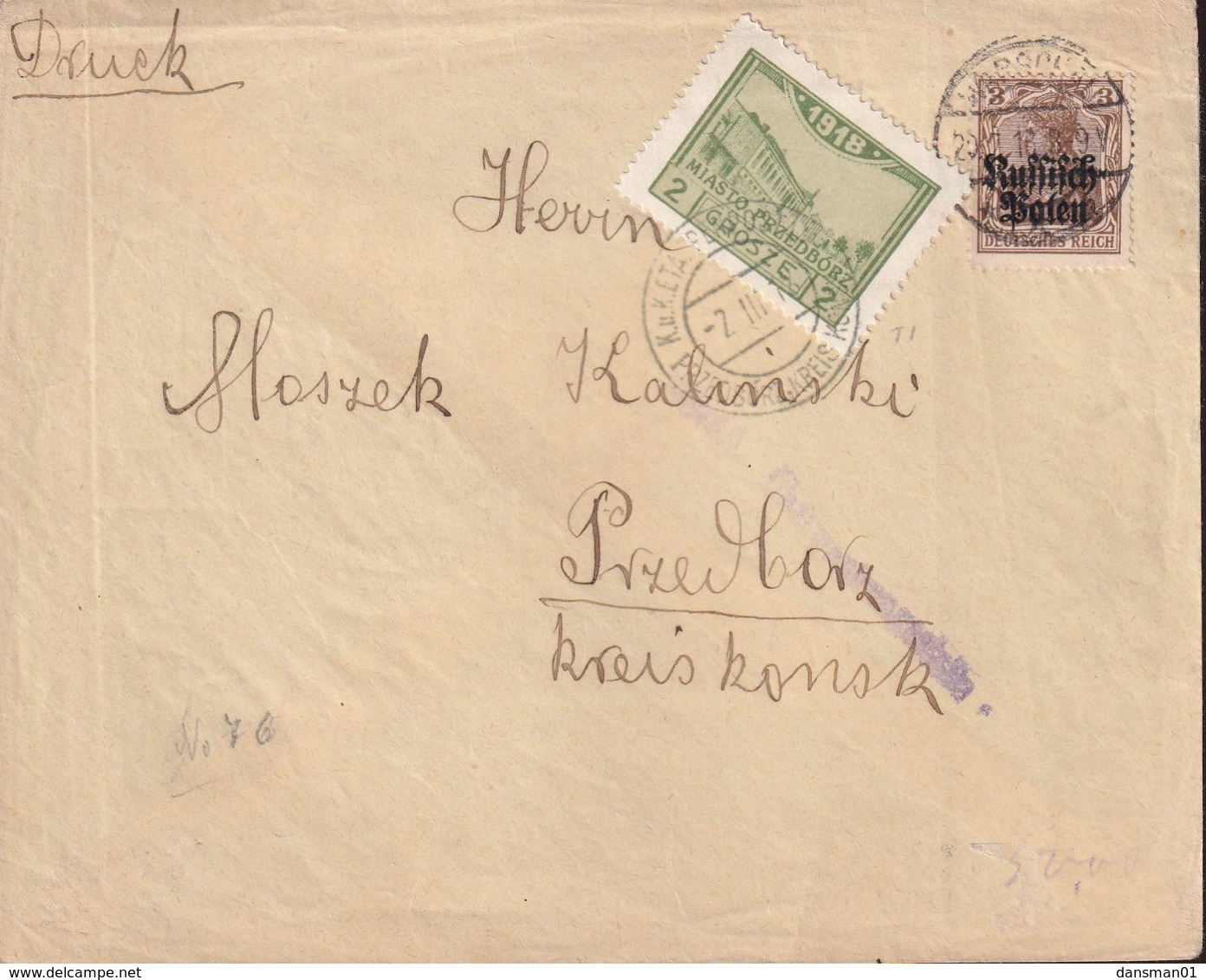 POLAND 1918 Przedborz Local Fi 3B T.1 - Variedades & Curiosidades