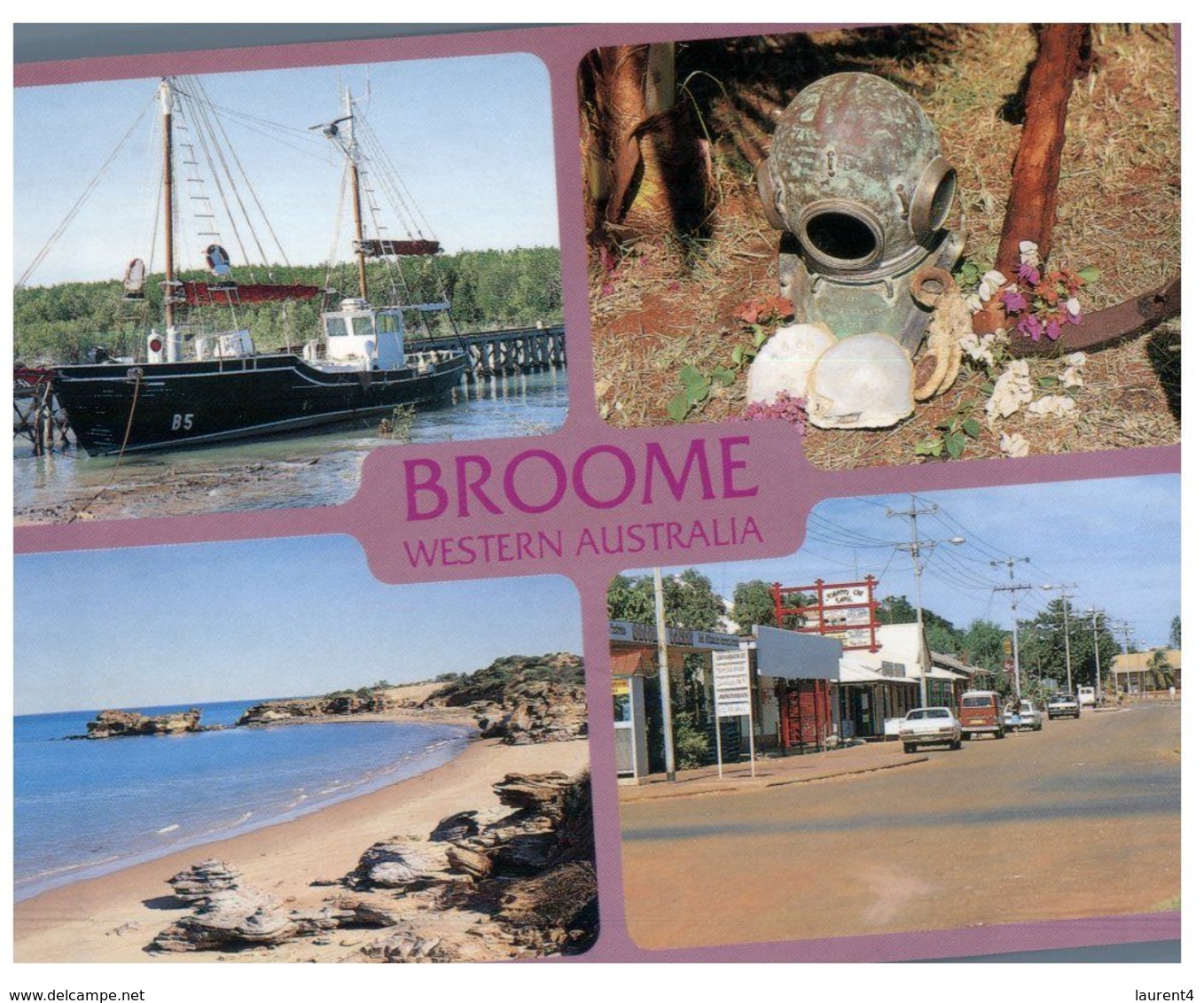 (G 12) Australia - WA - Broome (4 Views ) With Cable Beach Postmark In Red - 1994 - Broome