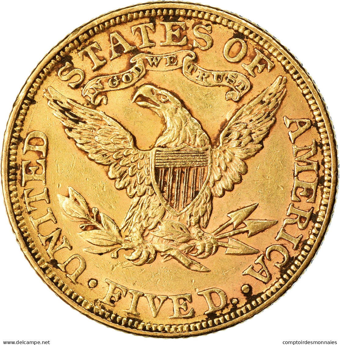 Monnaie, États-Unis, Coronet Head, $5, Half Eagle, 1892, U.S. Mint - 5$ - Half Eagles - 1866-1908: Coronet Head (tête Couronnée)