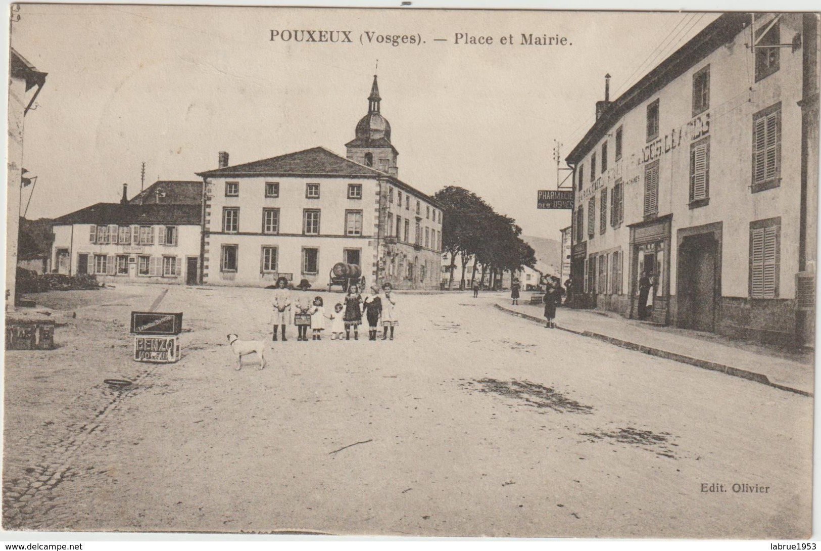 Pouxeux-Place  Et Mairie--(D.8128) - Pouxeux Eloyes