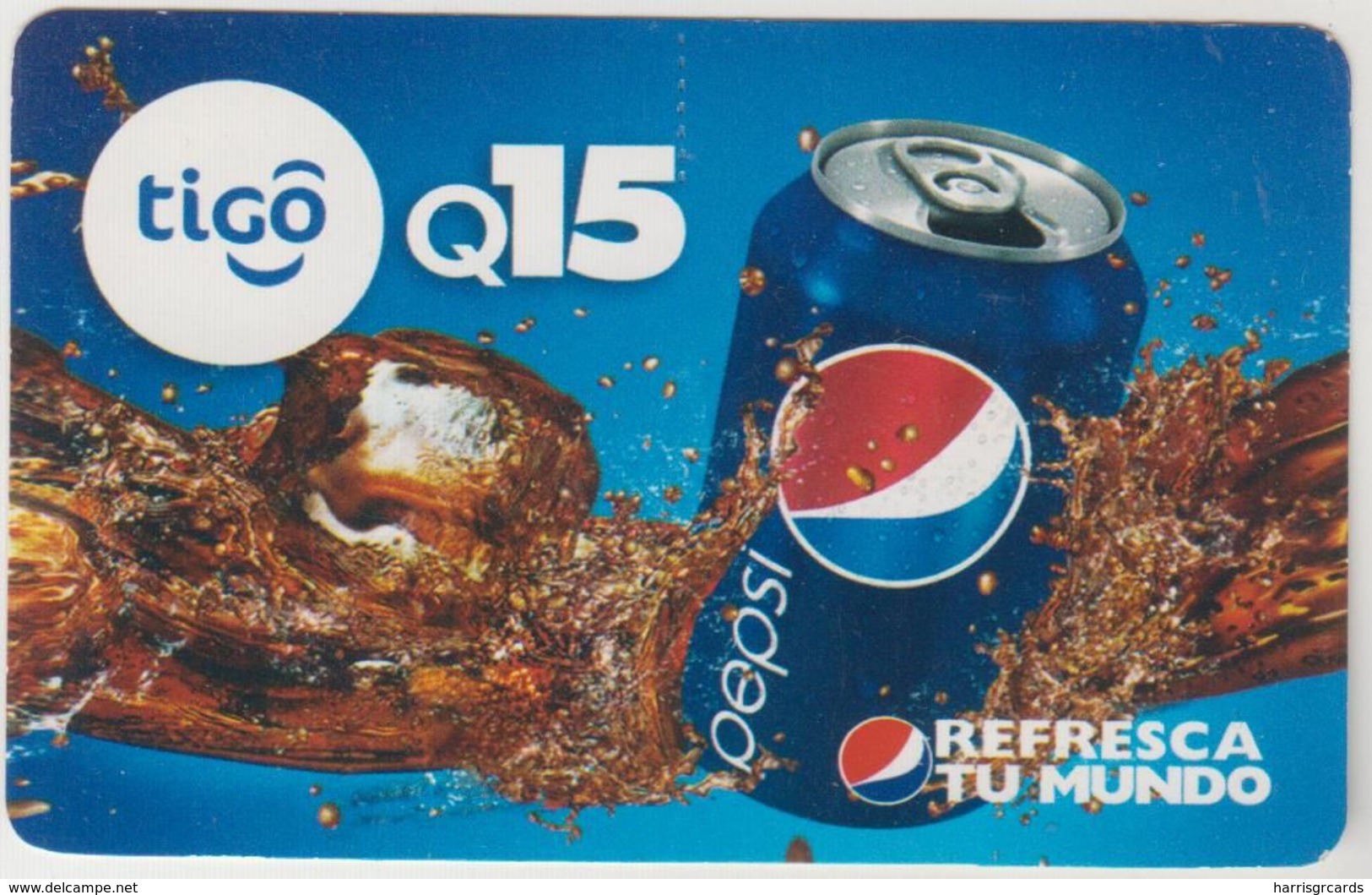 GUATEMALA -  Pepsi Refresca Tu Mundo Can ,Tigo GSM Refill, Used - Guatemala