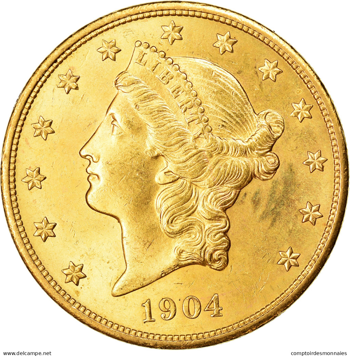 Monnaie, États-Unis, Liberty Head, $20, Double Eagle, 1904, U.S. Mint - 20$ - Double Eagles - 1877-1901: Coronet Head  (Testa Coronata)