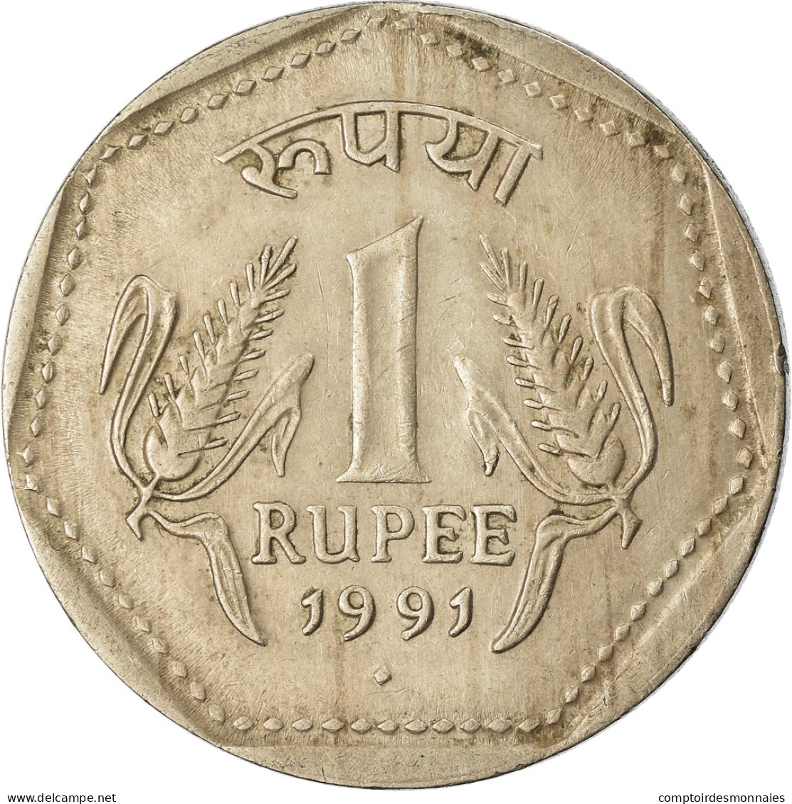 Monnaie, INDIA-REPUBLIC, Rupee, 1991, TTB, Copper-nickel, KM:79.4 - India