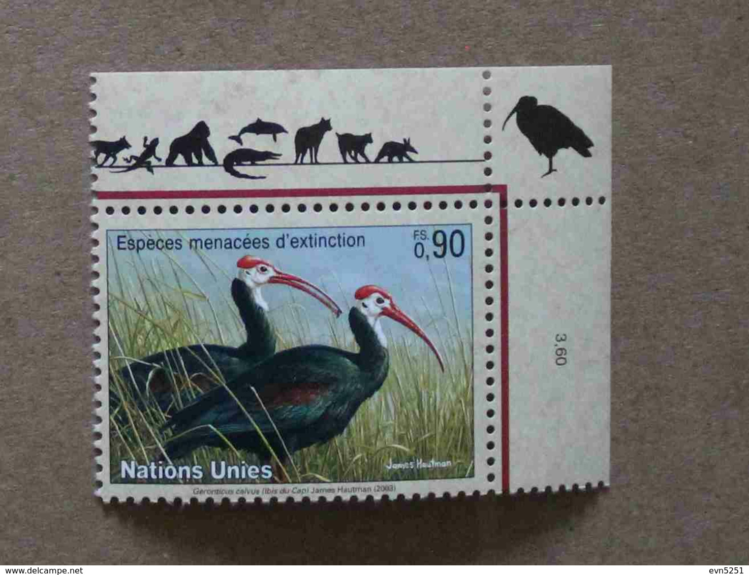 Ge03-01 : Nations-Unies (Genève) / Protection De La Nature - Ibis Du Cap - Unused Stamps