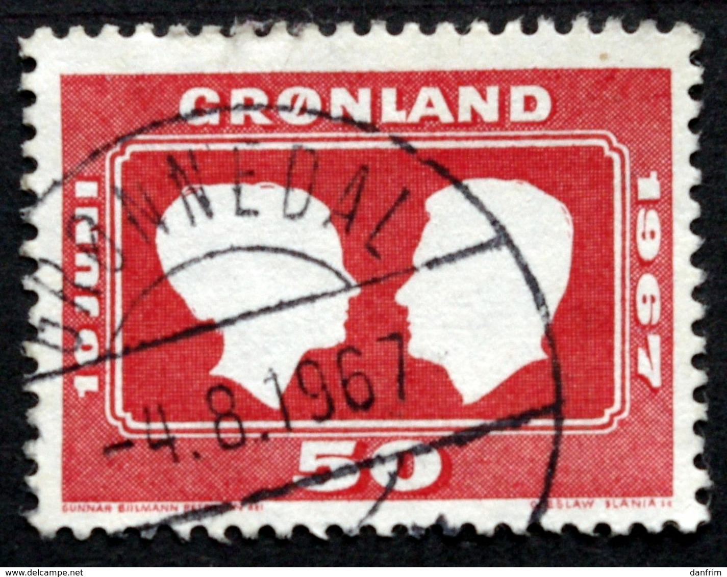 Greenland  1967 Royal Wedding  MiNr.67 GRØNNEDAL 4-8-1967   ( Lot D 2677 ) - Oblitérés