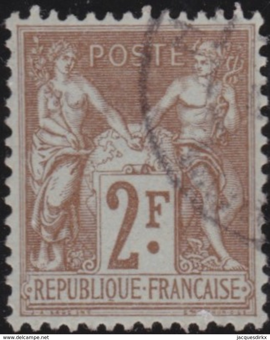 France .    Yvert       .   105 (2 Scans)      .         O     .       Oblitéré  .   /   .   Cancelled - 1898-1900 Sage (Type III)