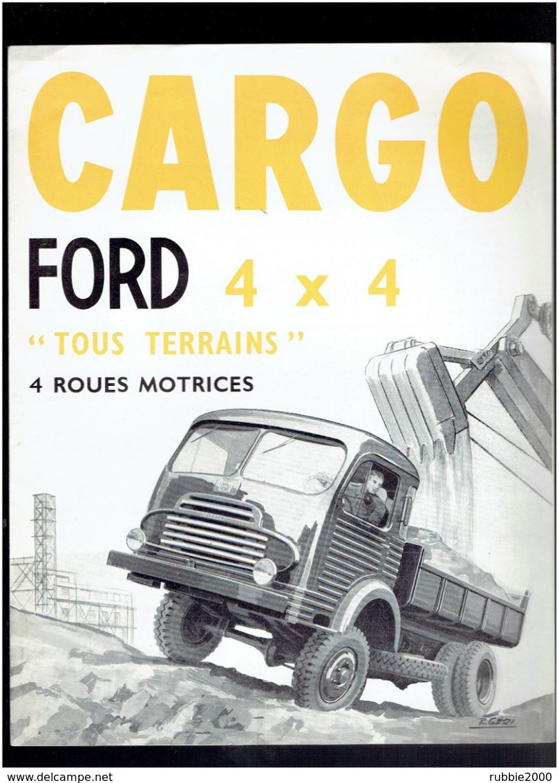 PLAQUETTE PUBLICITAIRE CAMION CARGO FORD 4 X 4 A POISSY YVELINES - Camion