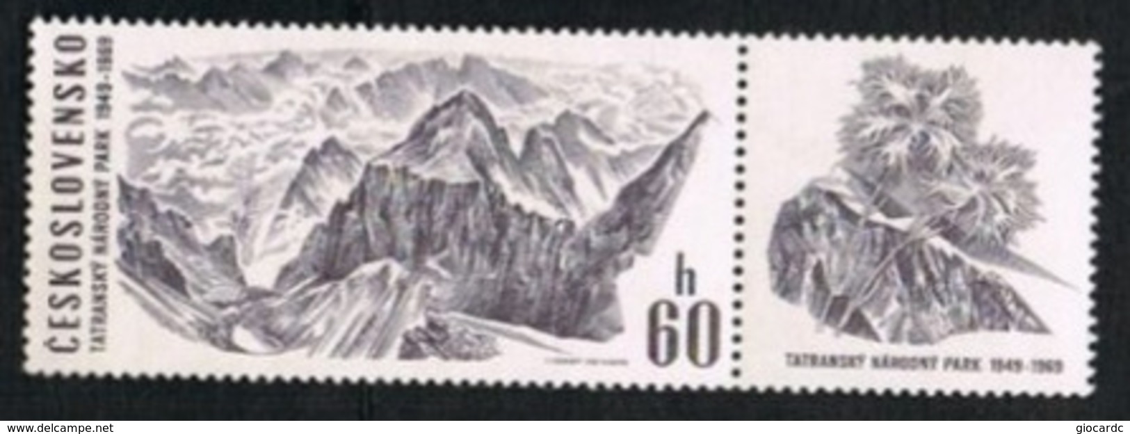 CECOSLOVACCHIA (CZECHOSLOVAKIA) - SG 1845  TATRA NATIONAL PARK : WHITE VALLEY (WITH  LABEL) - MINT** - Unused Stamps