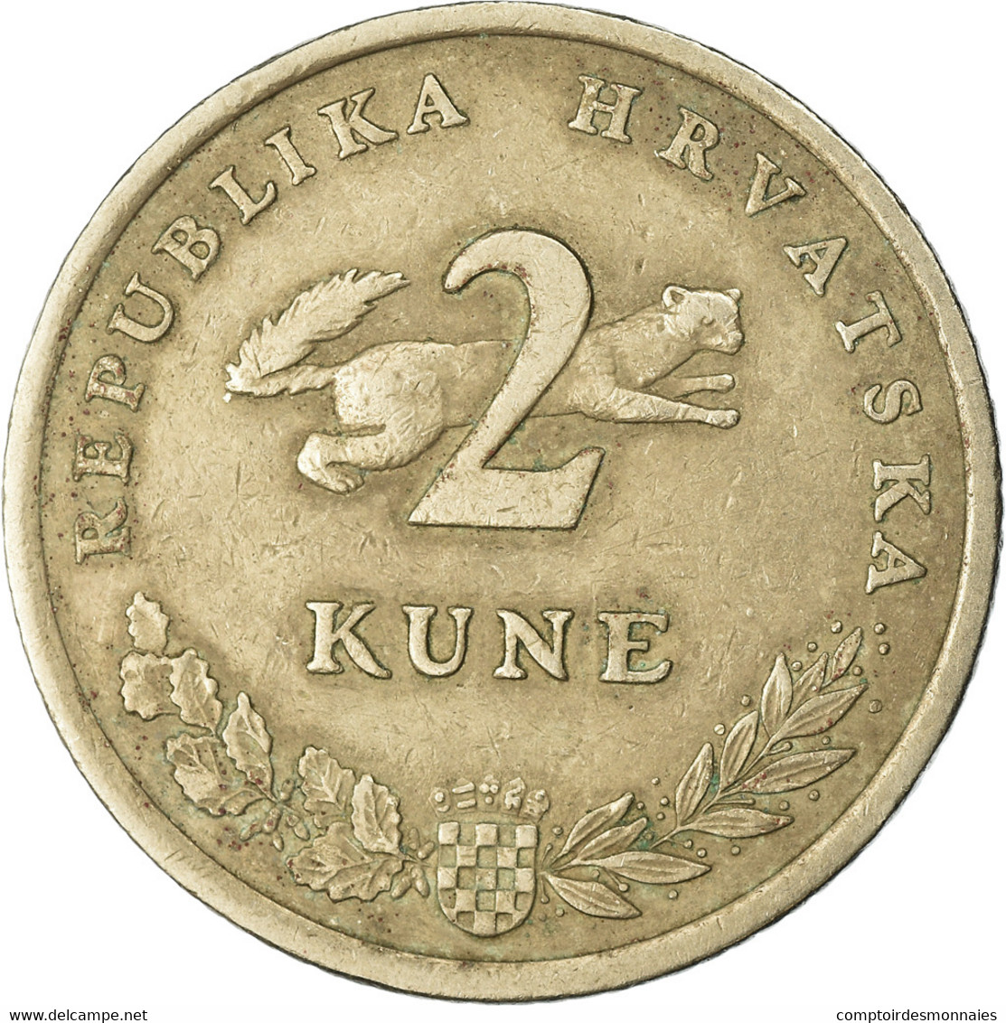 Monnaie, Croatie, 2 Kune, 1993, TB+, Copper-Nickel-Zinc, KM:21 - Croatie