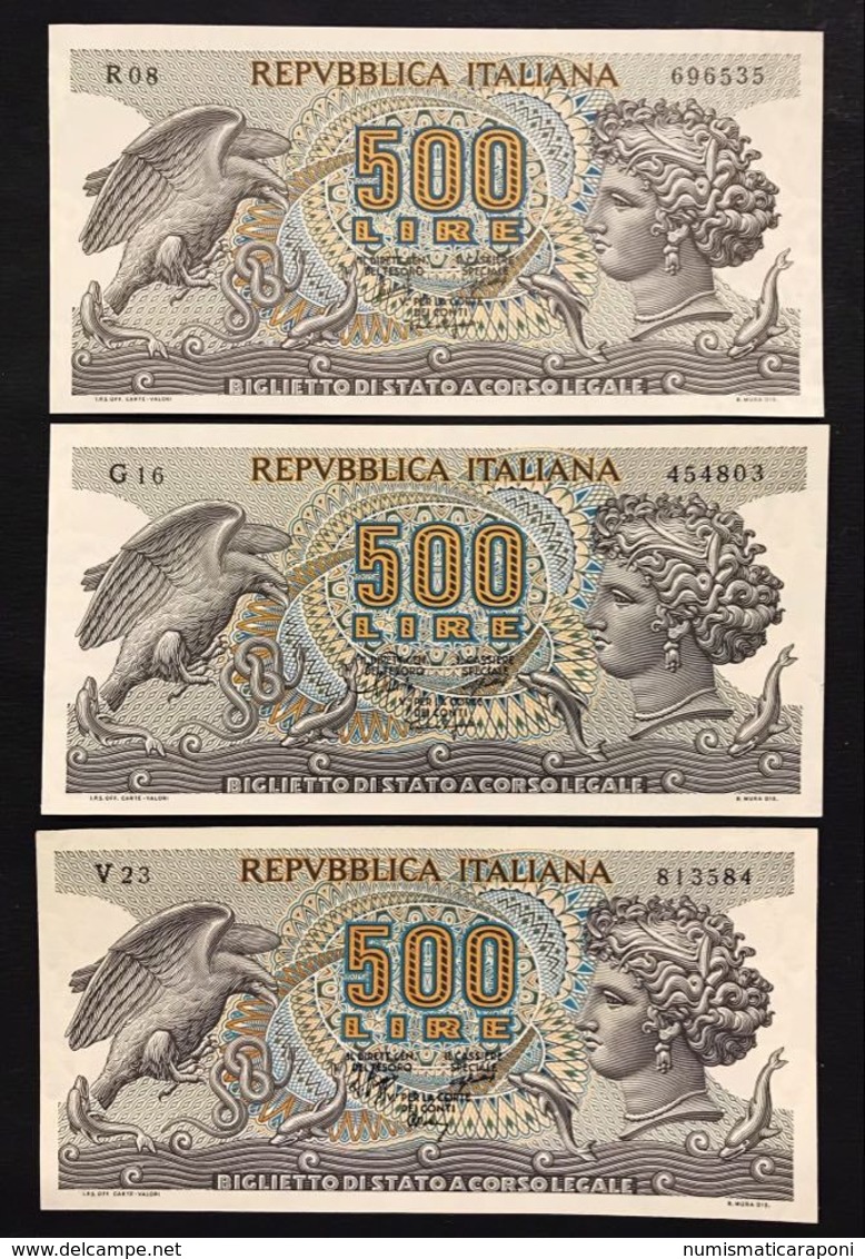 500 Lire Aretusa 1966 + 1967 + 1970 Sup/fds   LOTTO 3299 - 500 Liras