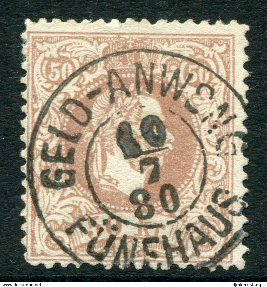 AUSTRIA 1867 Franz Joseph 50 Kr. Coarse Print Perforated 12, Used.  Michel 41 I D. - Gebraucht