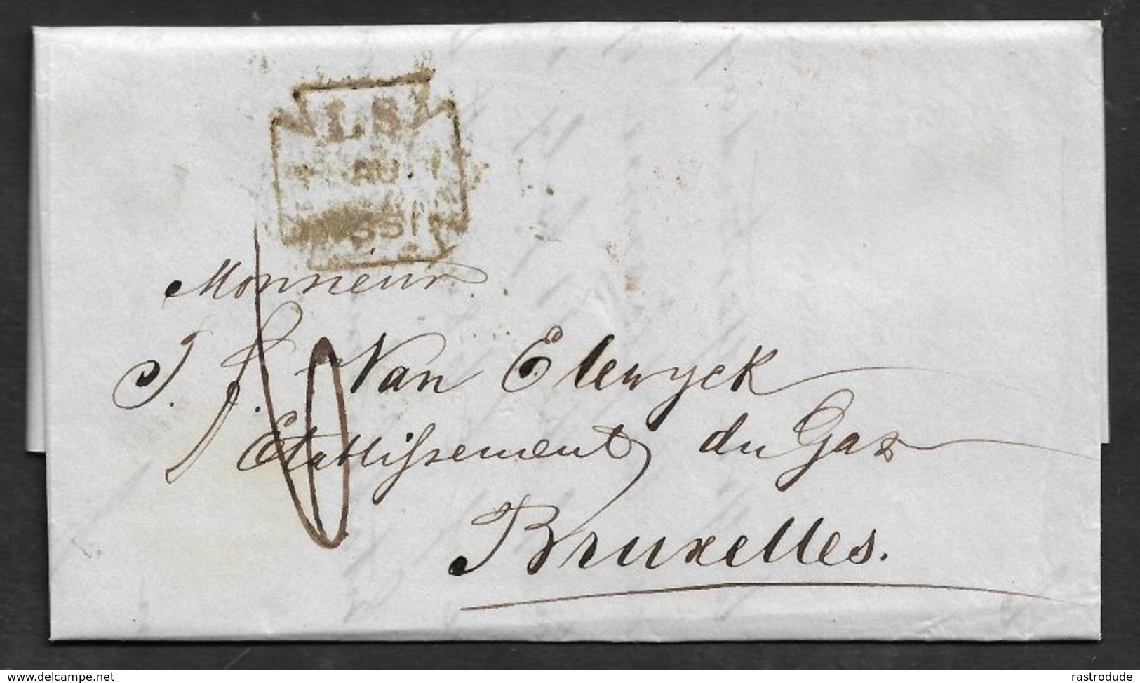 1857 ENTIRE - LONDON TO  BRUSSELS - LOMBARD STREET Mx PM - ANGLETERRE PAR OSTENDE - BRUXELLES ARRIVAL - ...-1840 Precursores