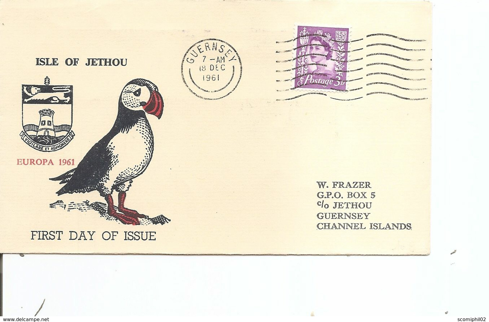 Grande-Bretagne - Locales - Jethou -Europa 1961 ( FDc De 1961 Voyagé à Voir) - Local Issues