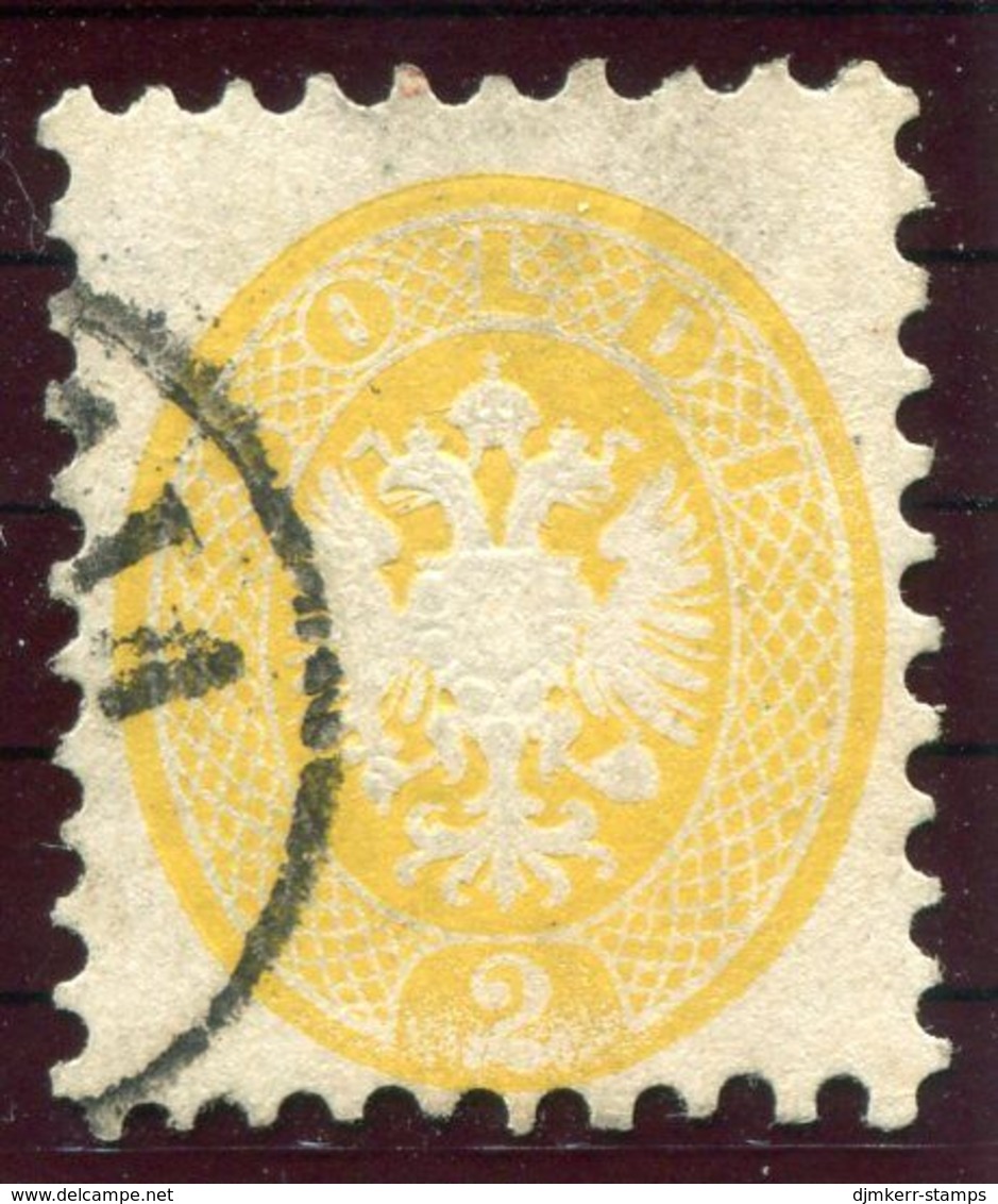 LOMBARDY-VENETIA 1864 Arms 2 Soldi Perforated 9½ , Used  Michel 19. Ferchenbauer Short Certificate. - Gebraucht