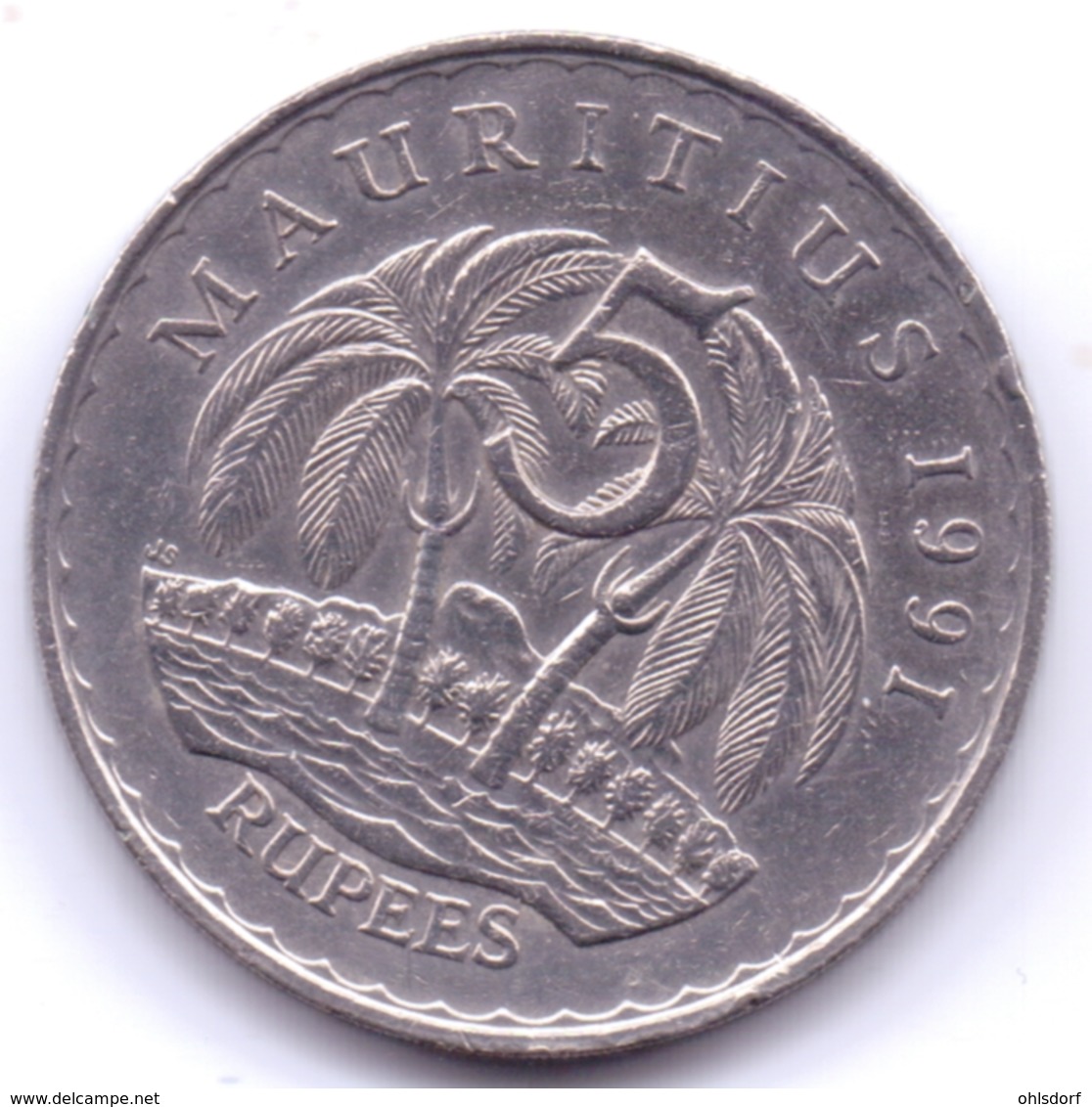 MAURITIUS 1991: 5 Rupees, KM 56 - Mauritius