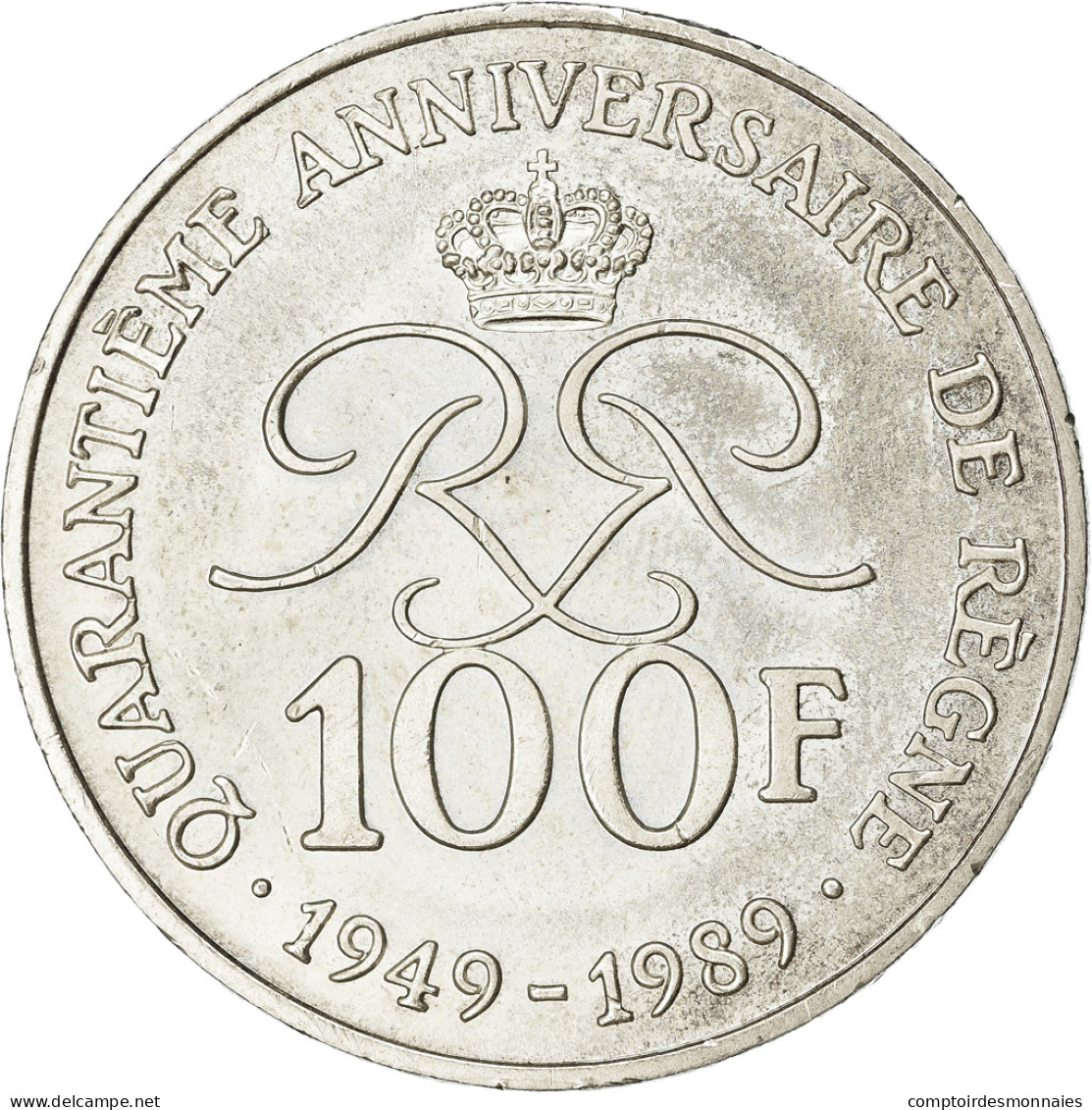 Monnaie, Monaco, Rainier III, 100 Francs, 1989, SUP, Argent, Gadoury:MC164 - 1960-2001 New Francs