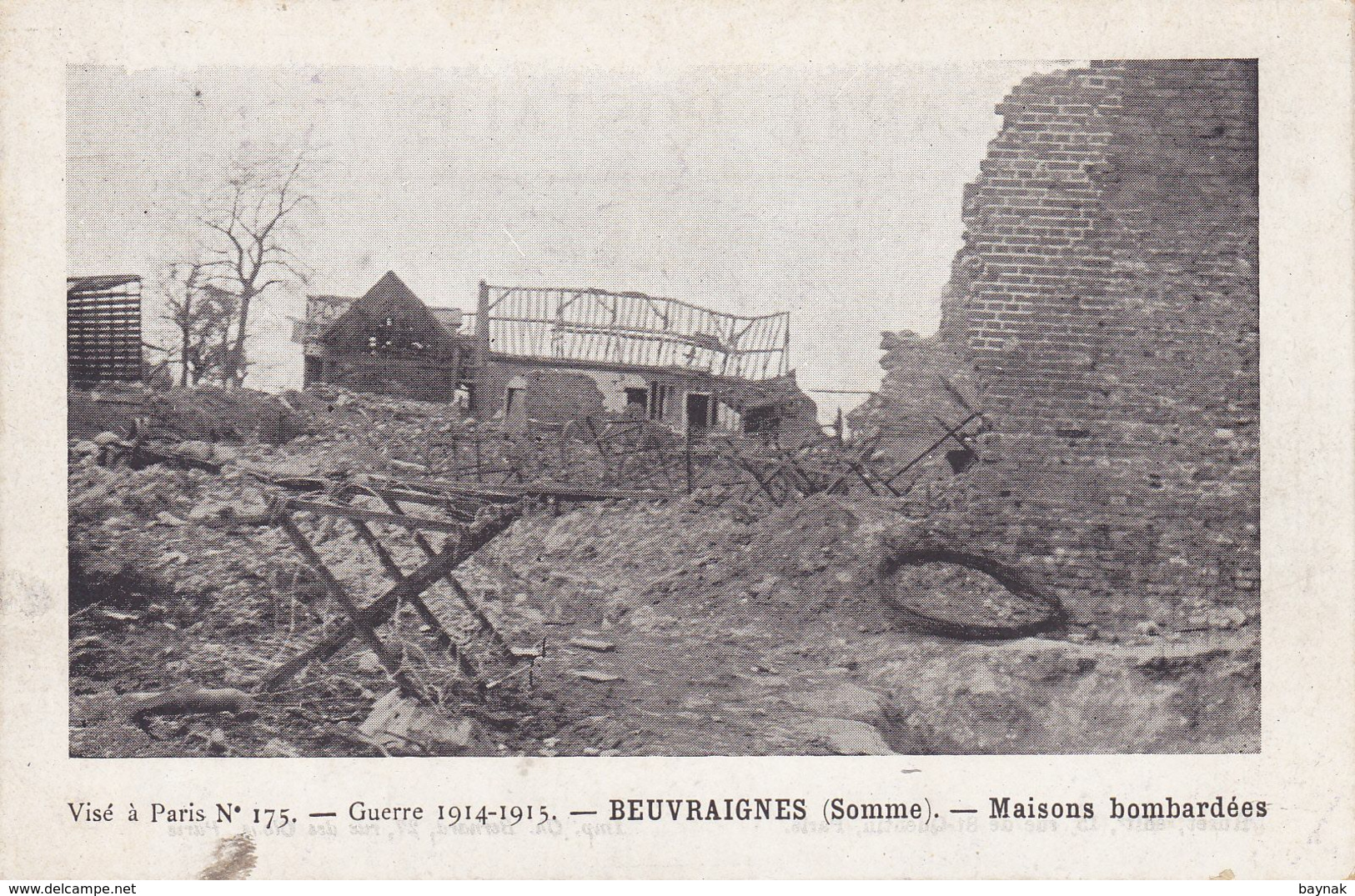 FR2587   --   BEUVRAIGNES  --  MAISONS BOMBARDEES - Beuvraignes