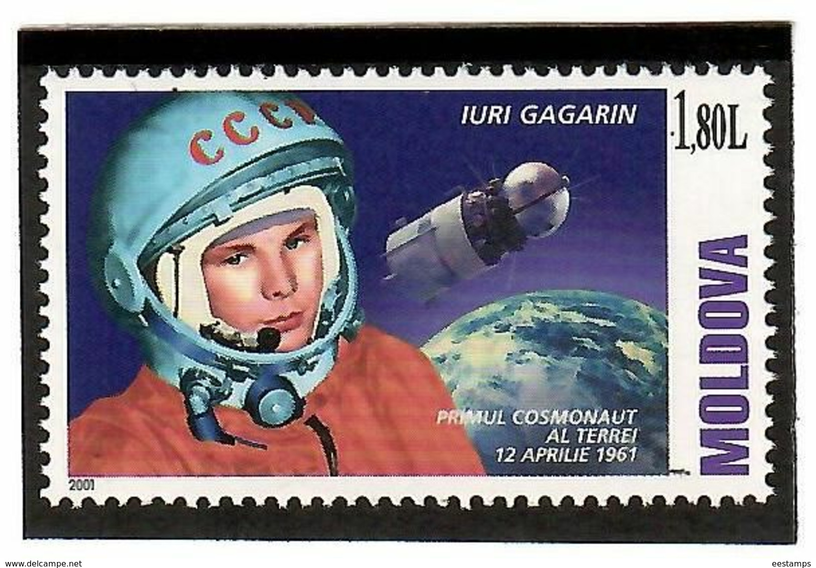 Moldova 2001 . Space Day (Y.Gagarin). 1v: 1.80 L.  Michel # 383 - Moldavie