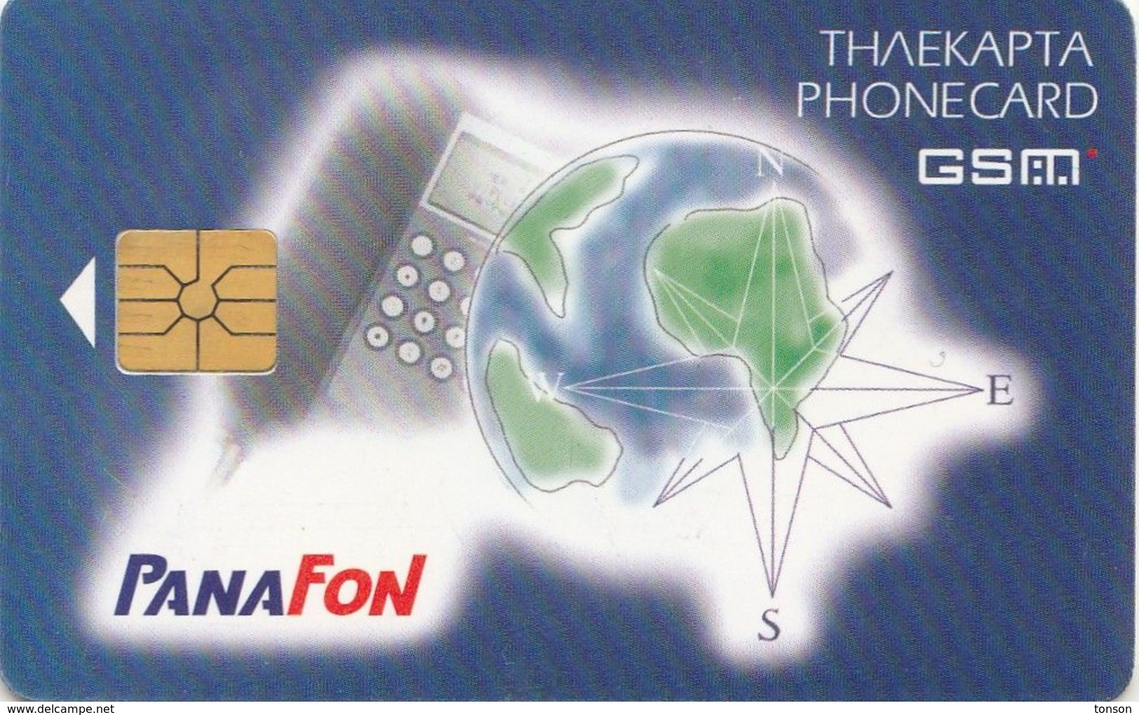 Greece, GR-Panafon-GSM-001A, GSM Card With Chip, Panafon GSM, 2 Scans    For Use In Trains - Griechenland