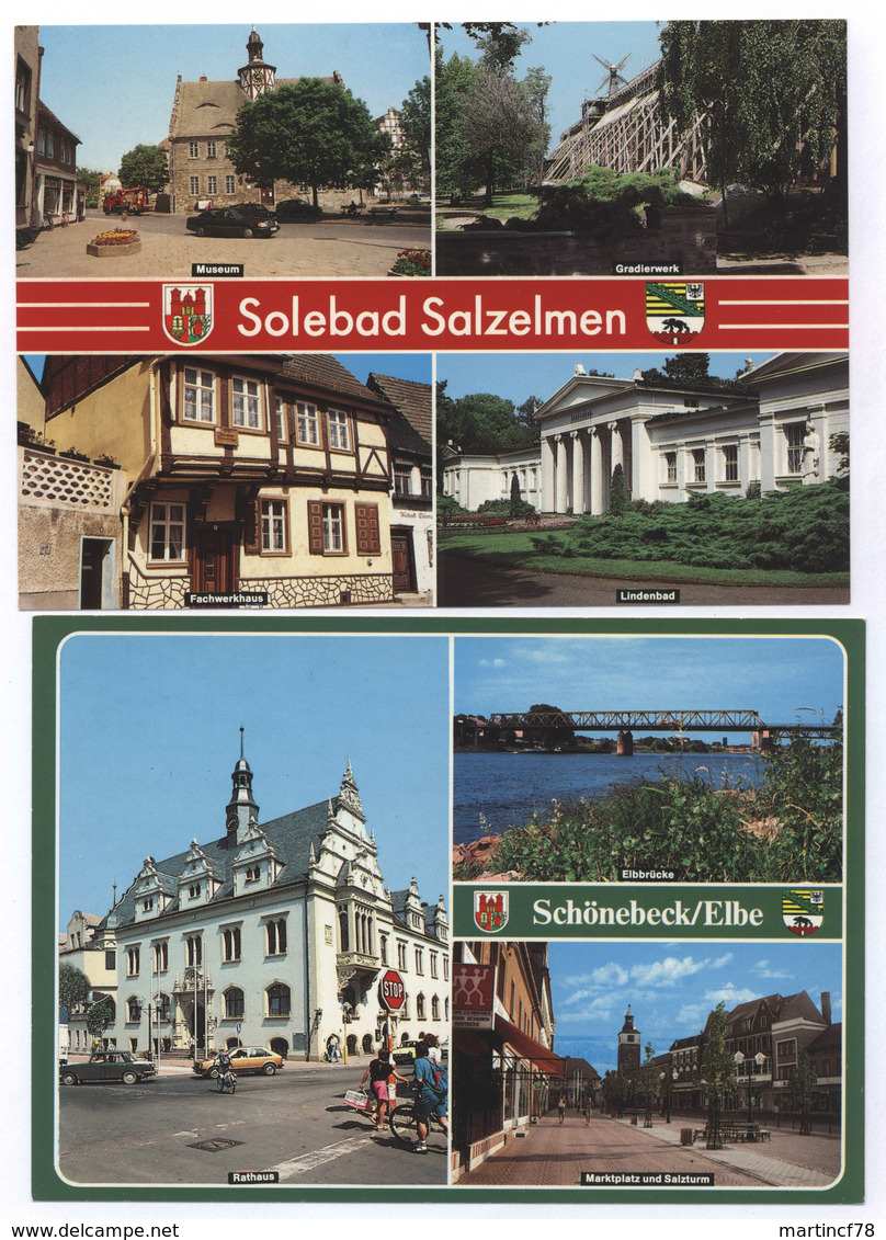 Solebad Salzelmen Museum Gradierwerk Fachwerkhaus Lindenbad + Schönebeck Elbe Rathaus Elbbrücke Marktplatz Und Salzturm - Schoenebeck (Elbe)