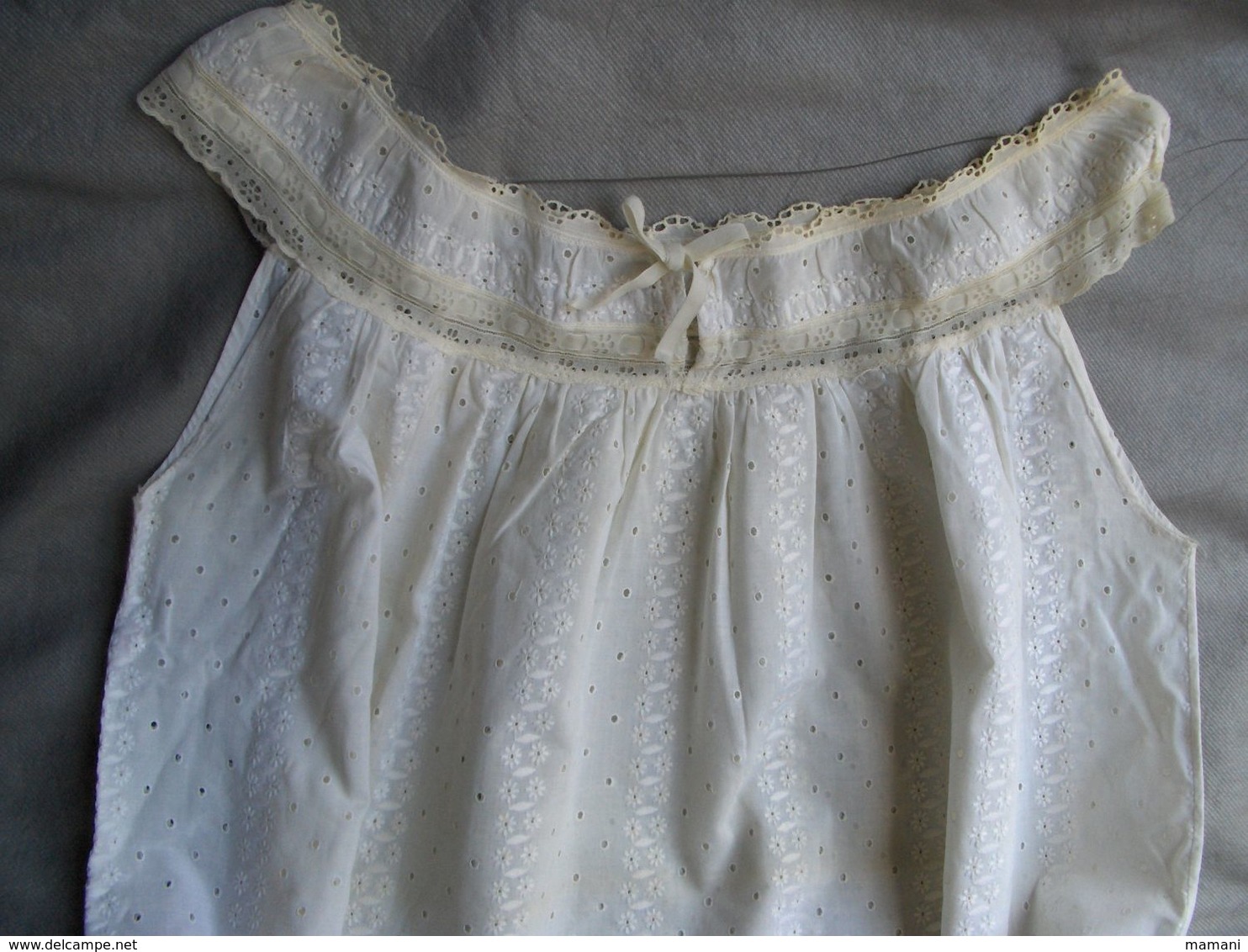 Nuisette Et Culotte Coton Broderie Anglaise Vintage  Marque Ange - 1940-1970