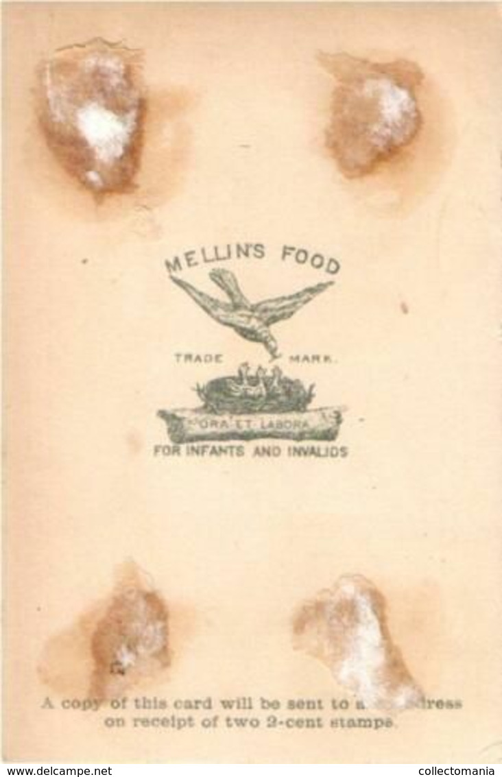 1 Trade Card Pharmacy Druggist Mellin's Food Doliber Goodale C1900 Litho Boston Chromo Stone Hand Press Lithography - Cooking Recipes