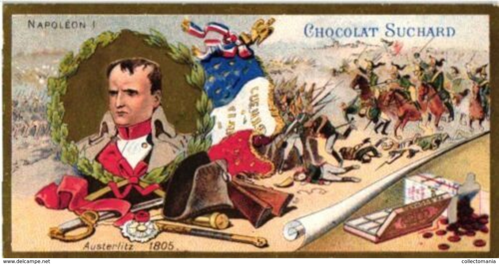 6 Chromo Litho Cards Chocolate SUCHARD Set59A C1899 Famous Comanders Litho Napoleon Skobeleff  Wellington - Suchard