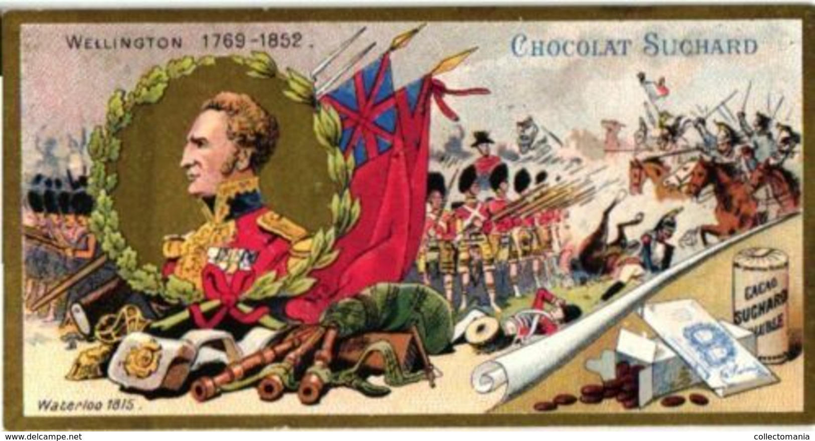6 chromo litho cards chocolate SUCHARD set59A c1899 Famous Comanders Litho Napoleon skobeleff  Wellington