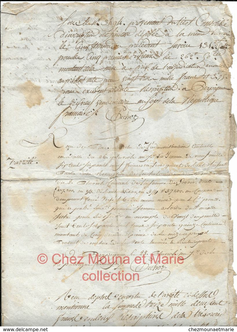 1798 ADMINISTRATEURS PYRENEES ORIENTALES ADJUDICATION DOMAINE NATIONAL A ST CYPRIEN POUR MARTIN SISTAC - Documents Historiques