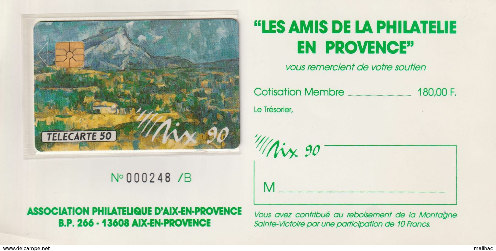 TELECARTE 50 - Cezanne - Montagne Sainte VICTOIRE - Malerei