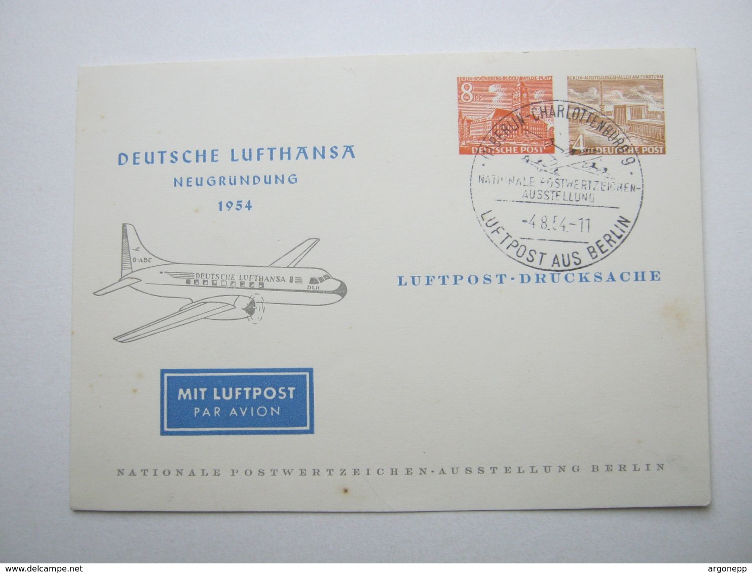 1954 , Bauwerke , Privazganzsache Mit Sonderstempel - Privatpostkarten - Gebraucht