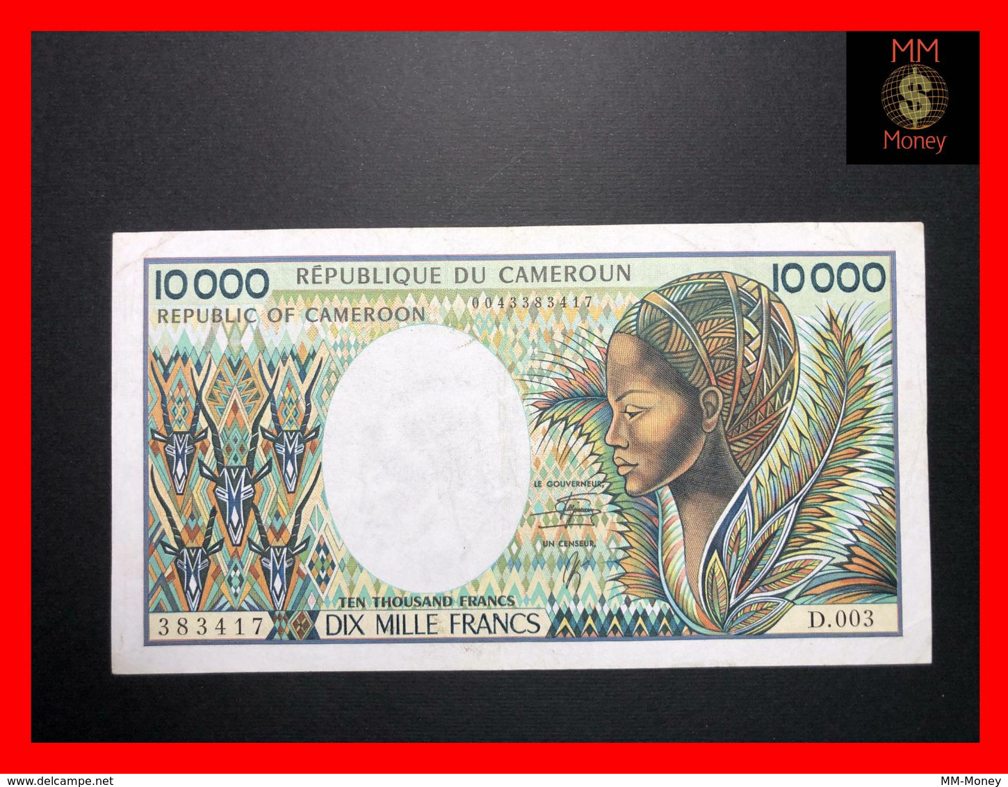 CAMEROUN 10.000 10000 Francs  1990  P. 23  VF+ - Kamerun