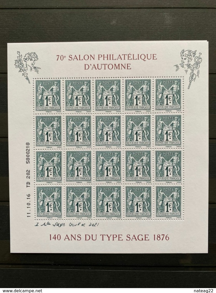 BLOC FEUILLET Salon Du Timbre 2016 140 Ans Du TYPE SAGE - Yvert YT F5094 - Ungebraucht