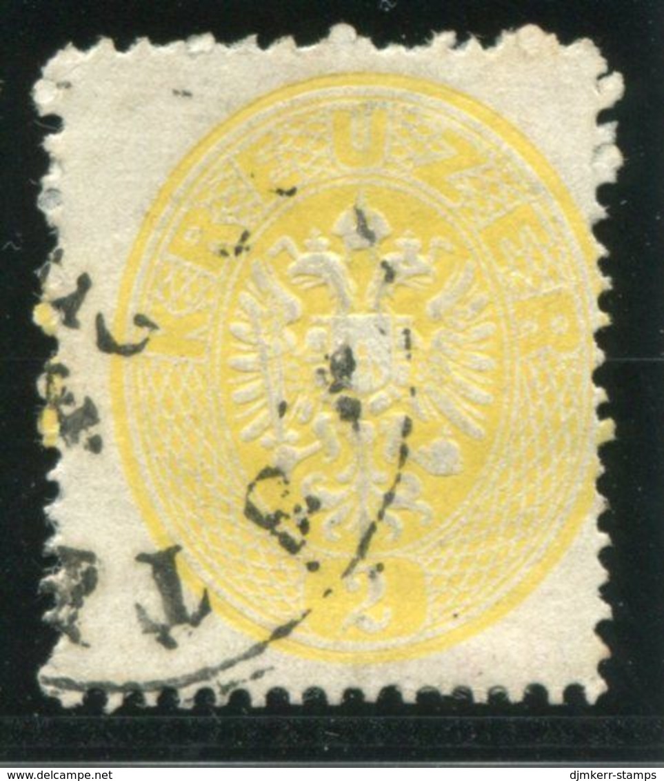 AUSTRIA 1863 Double Eagle In Oval 2 Kr. Perforated 14, Used.  Michel 24 - Oblitérés