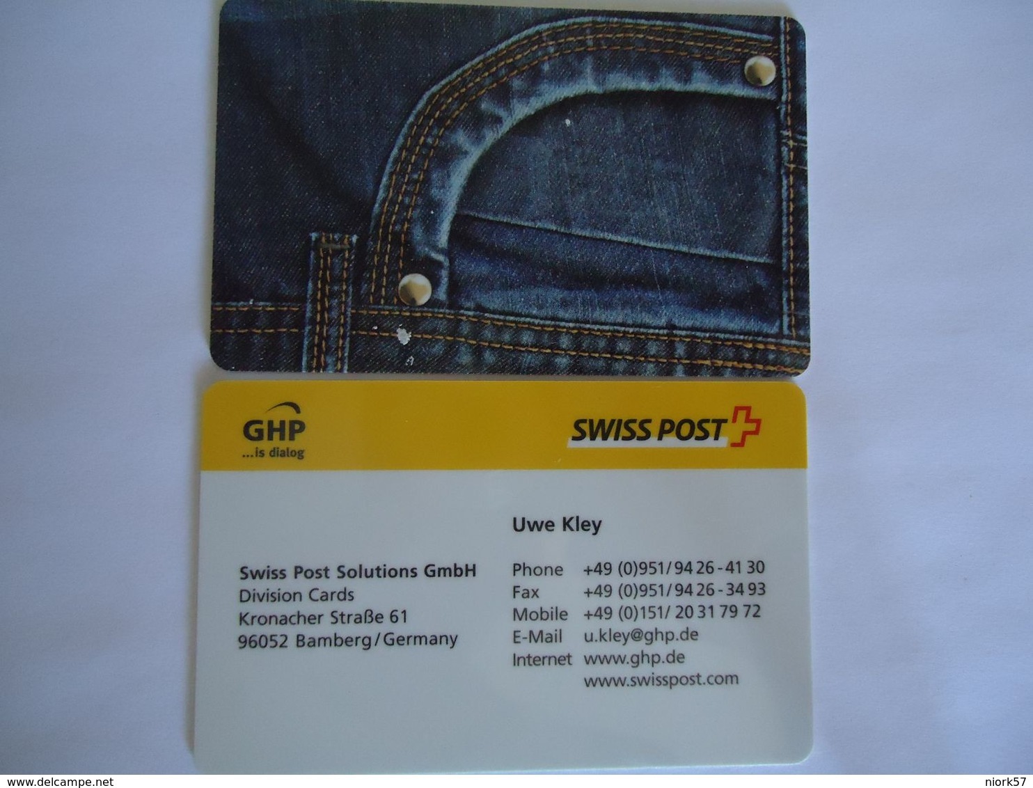 SWITZERLAND GERMANY  PREPAID  CARDS JEANS SWISS POST 2 SCAN - Suisse